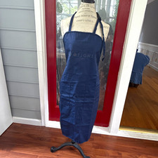 12 Blue Cotton Hairstylist Apron w/ Adjustable Strap  Pockets, Unisex Adults