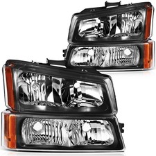 Pair Headlights Set Fits Chevrolet Avalanche Chevrolet Silverado 2003-2006