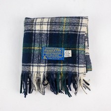 Pendleton Vintage Green White Plaid Scarf Uni...