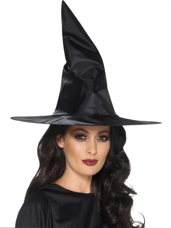 Damen Hoch Schwarz Hexenhut Halloween Wittch Kostüm Zubehör - Bild 1 von 1