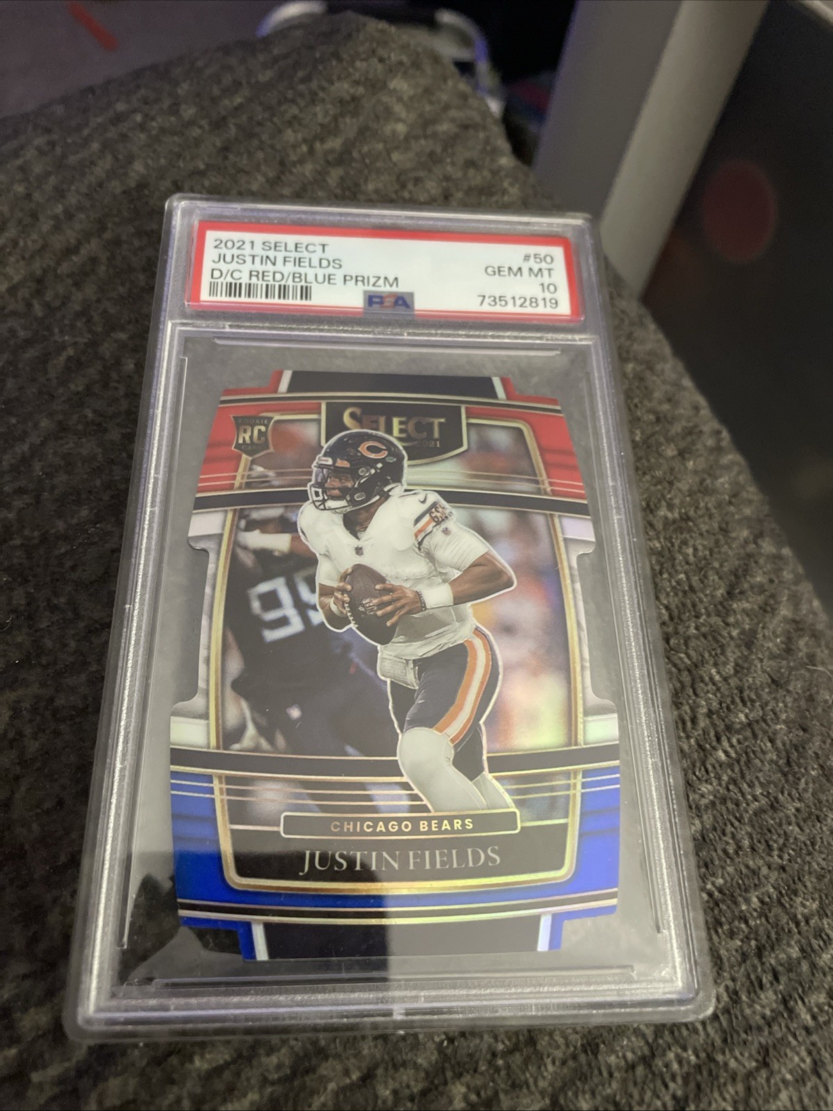 JUSTIN FIELDS 2021 SELECT DIE CUT RED/BLUE PRIZM ROOKIE CARD - PSA 9 MINT # 50