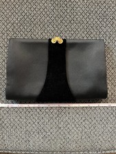 Vintage Black Clutch With Gold Clasp