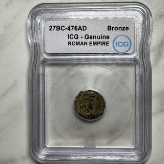 27BC 476AD Roman Empire Bronze Coin ICG Genuine Authenticated Certified Slab