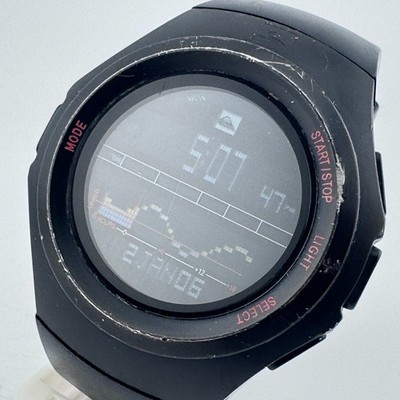 Quiksilver Digital Quartz Watch Men 200m Black Steel Surf Alarm Chrono New Batte