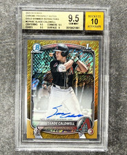 2025 Bowman Gold Shimmer /50 Slade Caldwell Auto 1st Bowman BGS 9.5 - 10 Auto