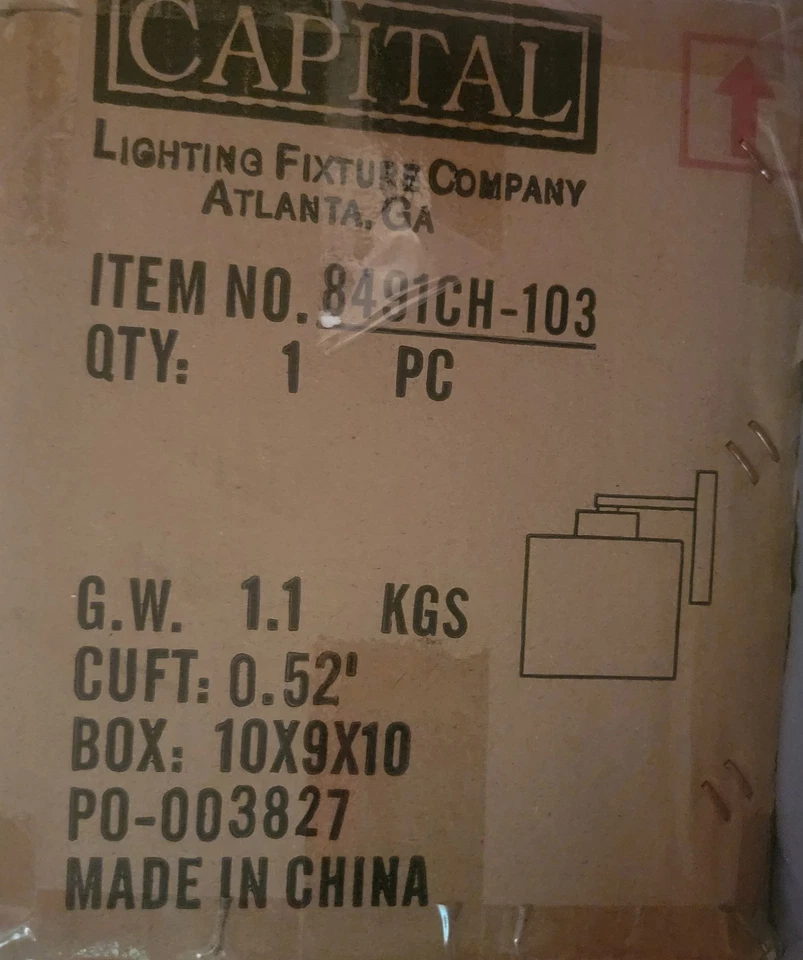 Aplique de una luz Capital Lighting modelo 8491CH-103 blanco cromado Foto 2 de 2