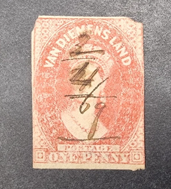 Tasmania Van Diemens Land 1857-69 QV Chalon Heads 1d, 2d, 4d Used Imperf Stamps - Image 4 of 4
