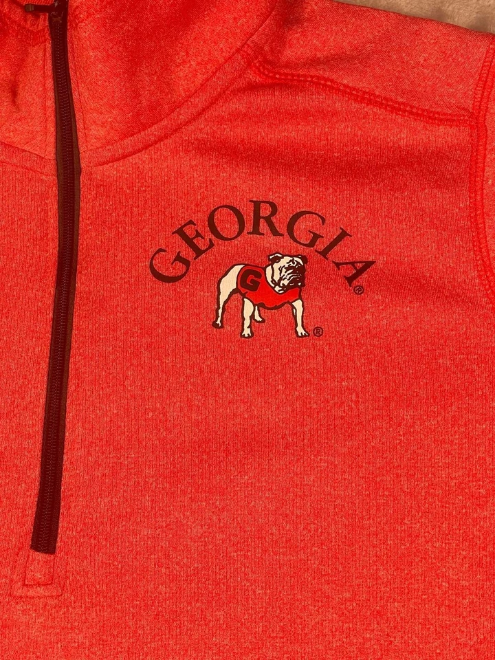 Champion Georgia Bulldogs Women's Red Athletic Pullover Quarter-Zip Top Large - Image 2 of 4