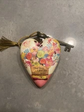 Art Hearts Demdaco “ Dear Mom I Love You” Heart With Key By Kimberly Hodges