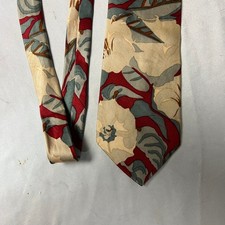 VTG Guy Laroche Paris All Silk Floral Pattern Necktie Men Classic Abstract Art