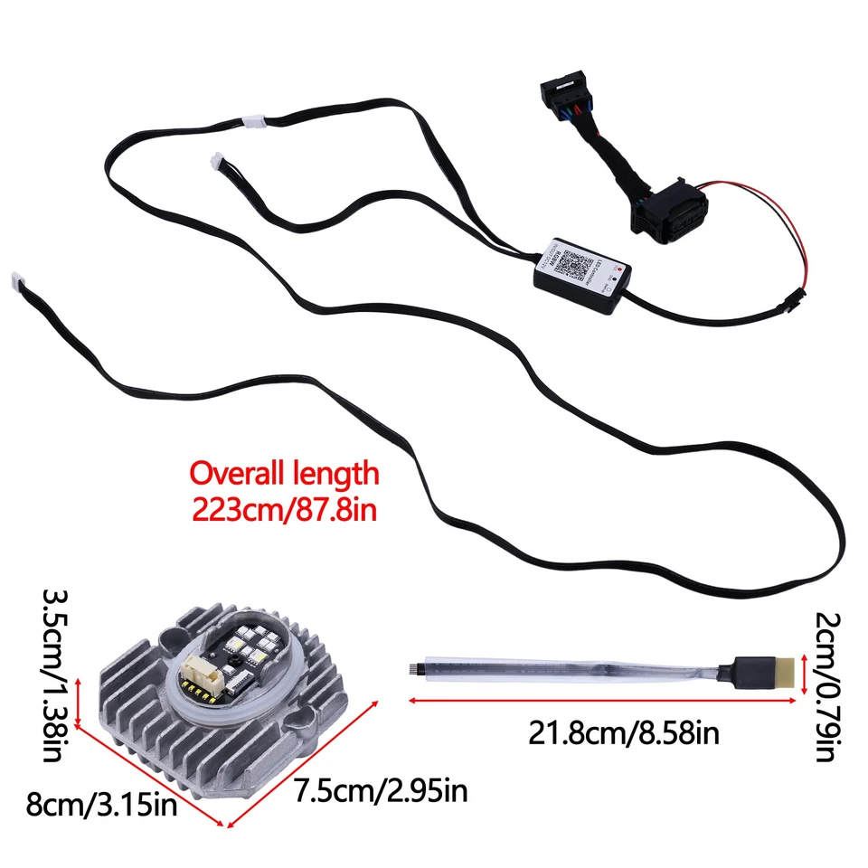 LED RGBW Angel eyes DRL Modules For BMW F90 M5 G30 530i 540i Adaptive Headlight - Image 3 of 4