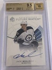 2017-18 Jack Roslovic SP AUTHENTIC FUTURE WATCH AUTO BECKETT 9.5 High Subs 