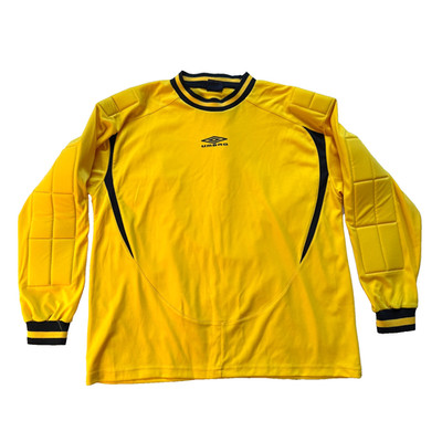 Vintage Yellow Umbro Soccer Football Goaly Top Padded Sleeves Mens L