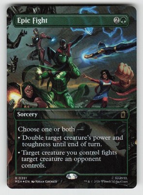 Foil Epic Fight (Borderless) 351 Rare Marvel Super Heroes Near Mint