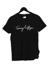 Tommy Hilfiger Men's T-Shirt S Black Graphic 100% Cotton Basic New with tags