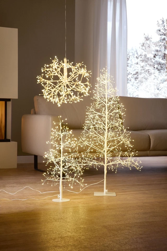 LED Deko Tanne, Baum mit Funkeleffekt H. 60cm weiß mit 360 LEDs Formano W25 - Bild 3 von 4