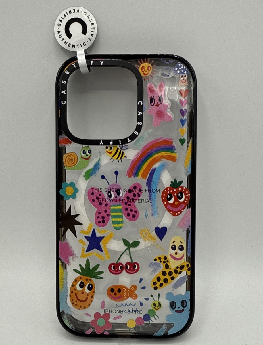 Casetify iPhone 16 Pro Good Vibes MagSafe Impact Case Clear/Black