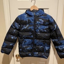 Under Armour Coldgear Blue Camo Puffer Hooded Jacket Kids YLG NEW with Tags