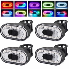 4pcs USB Rechargeable LED RGB Bike Tail Light Bicycle Cycling Warning Rear Lamp