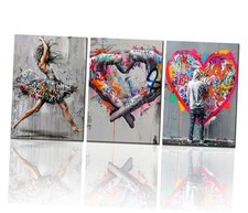 Banksy Street Art Decor Graffiti Dancing Girls Paintings for Bedroom Ramantic