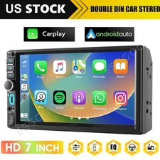 Car Stereo 7" Double 2 DIN Carplay Android Auto Touch Screen Bluetooth USB FM US