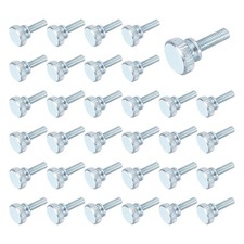 40 PCS M4x12mm Knurled Thumb Screws Carbon Steel Zinc Plated Flat Fasteners