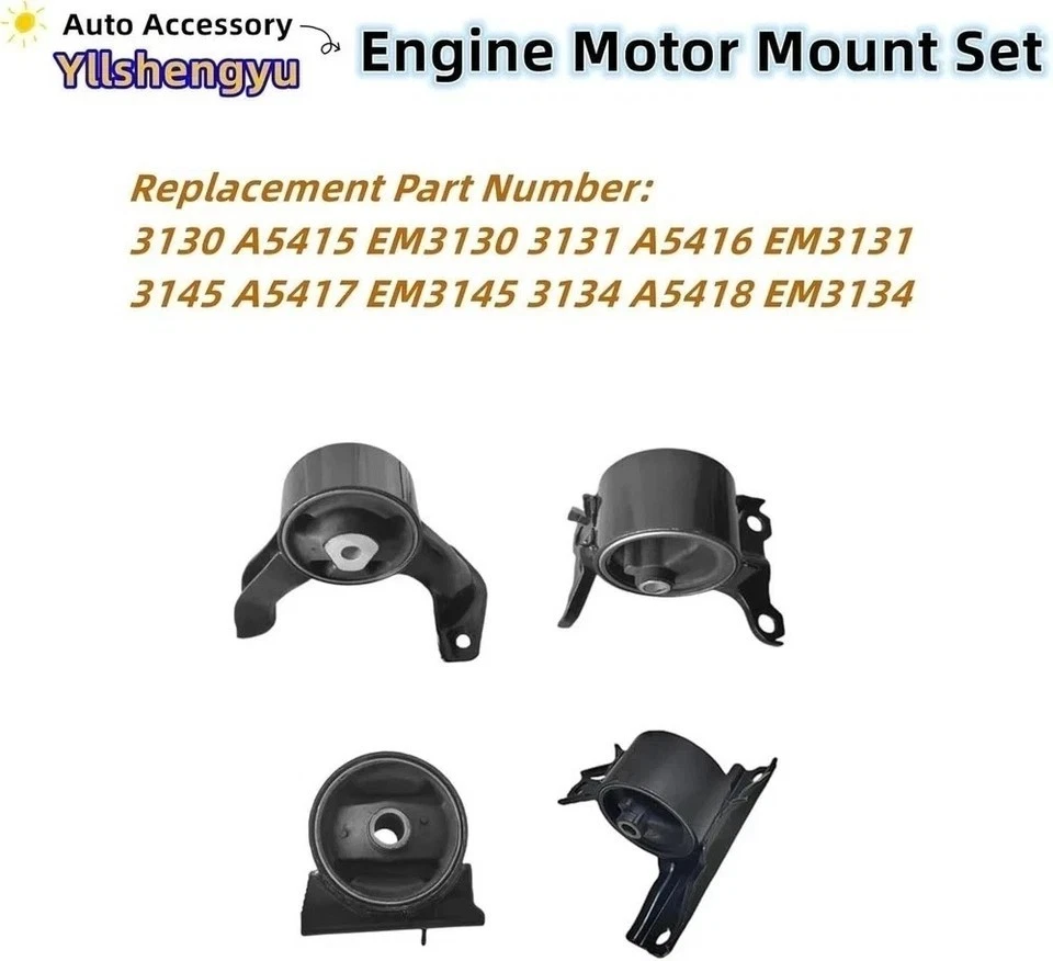 Engine Motor Mount Set Compatible with Jeep Jeep Compass Patriot 2007-2017 - Image 3 of 4