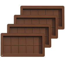Onlineforu Ltd - 4 Pack Deep Chocolate Bar Moulds, Deep Silicone Candy Bar Molds