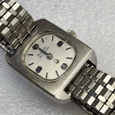 Broken Vintage Bulova 1974 Accutron Swiss N4 Stainless Steel Ladies Watch 24mm