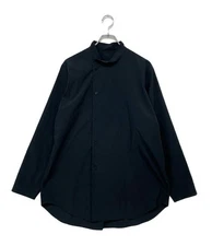 HOMME PLISSE ISSEY MIYAKE Men's shirt with stand-up collar size 2 Navy USED