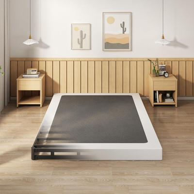 EMODA 4 Inch California King Box Spring Metal Mattress Foundation Cover Grey