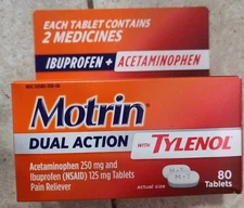 Motrin Dual Action With Tylenol Pain Reliever - 80 Tablets - Check Description 