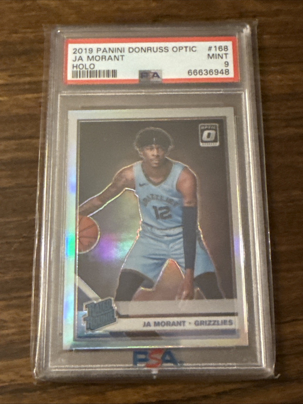 2019 PANINI DONRUSS OPTIC HOLO #168 JA MORANT ROOKIE RC PSA 9