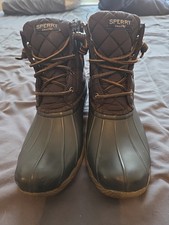 Sperry Women's Saltwater Quilted Nylon Duck Boots Used Size 7.5m