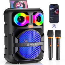 Karaoke Machine Home Karaoke System with 2 Microphone Bluetooth Speaker Party Li