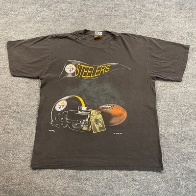 Vintage 1994 Nutmeg Pittsburgh Steelers Shirt Large  23x27 Black USA