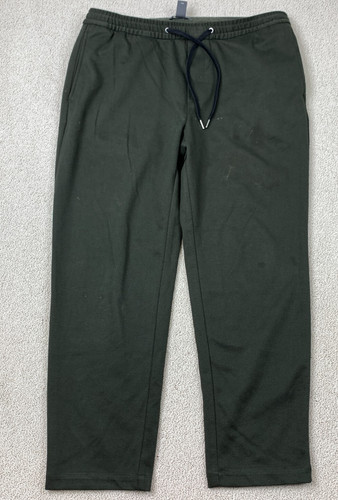 H&M, H&M Regular Fit Tapered Casual Pants Men's L Green Drawstring Waist