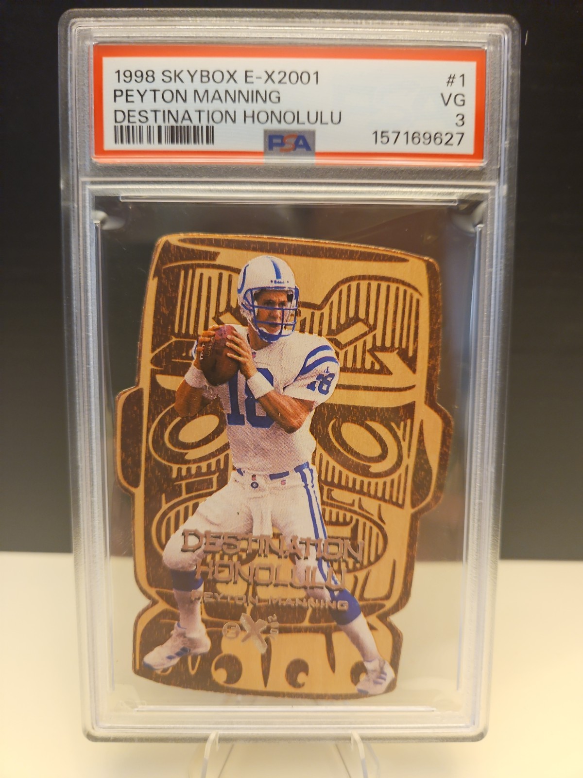 1998 Skybox EX 2001 - Destination Honolulu Peyton Manning #1 DH (RC) PSA 3 view 2