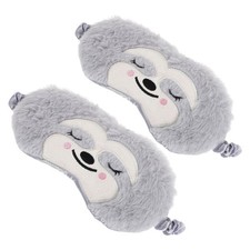 2 Pcs Cute Animal Plush Sleep Masks Blackout Blindfold Soft Cover for Children