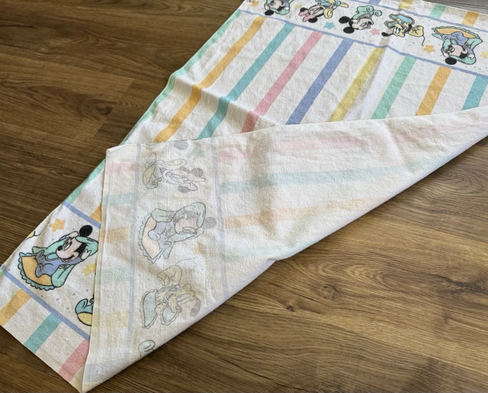 Винтажное пастельное одеяло Disney Baby для приема Dundee Mickey Minnie 90-е Y2K - Изображение 4 из 4