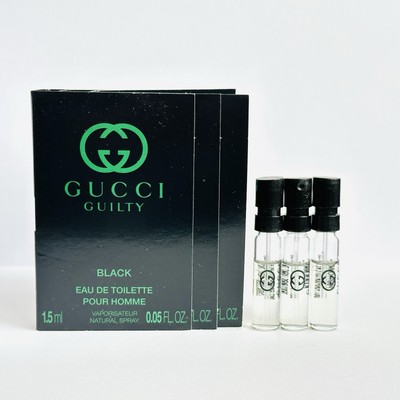 3 x Gucci Guilty Black Eau De Toilette Pour Homme Spray Sample 1.5ml each
