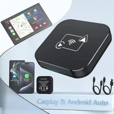 Wireless AI box Carplay Android Auto WIFI Adapter Converter Plug and Play Black