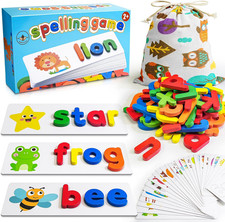 Wooden ABC Alphabet Puzzle Cards Letter Matching Learning Toy Toddlers Kids 2-5