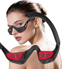Red Light Therapy Glasses for Under Eyes with Microcurrent, 7-Color Light Eye Ma