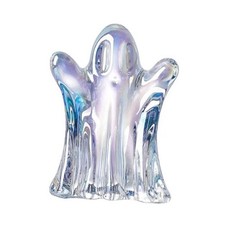 Small Glass Ghost Figurine, Cute Handcrafted Crystal Ghost 2 - Ab Coated