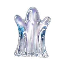  Small Glass Ghost Figurine, Cute Handcrafted Crystal Ghost 2 - Ab Coated