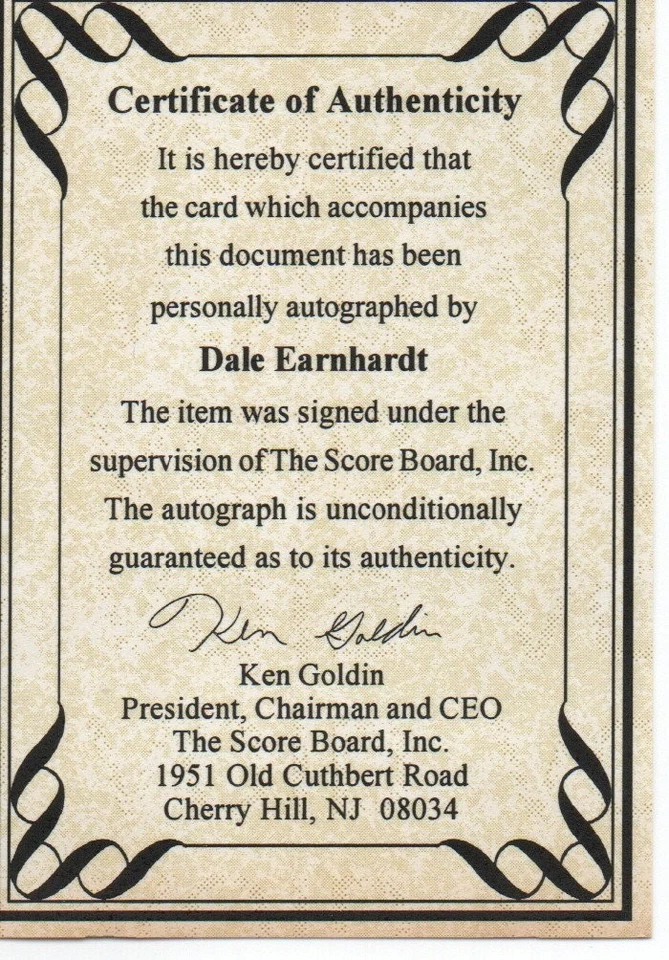 1995 CLASSIC DALE EARNHARDT AUTOGRAPHED CARD#442/1000 W/COA PLASTIC DISPLAY - Image 4 of 4