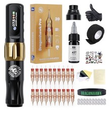 Dragonhawk Atom2 Wireless Tattoo Machine Kit, 111g Lightweight Tattoo Pen 5