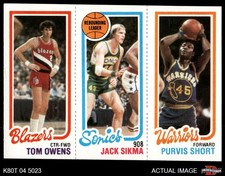1980 Topps Tom Owens / Jack Sikma / Purvis Short 201 / 225 / 100 HOF 8 - NM/MT
