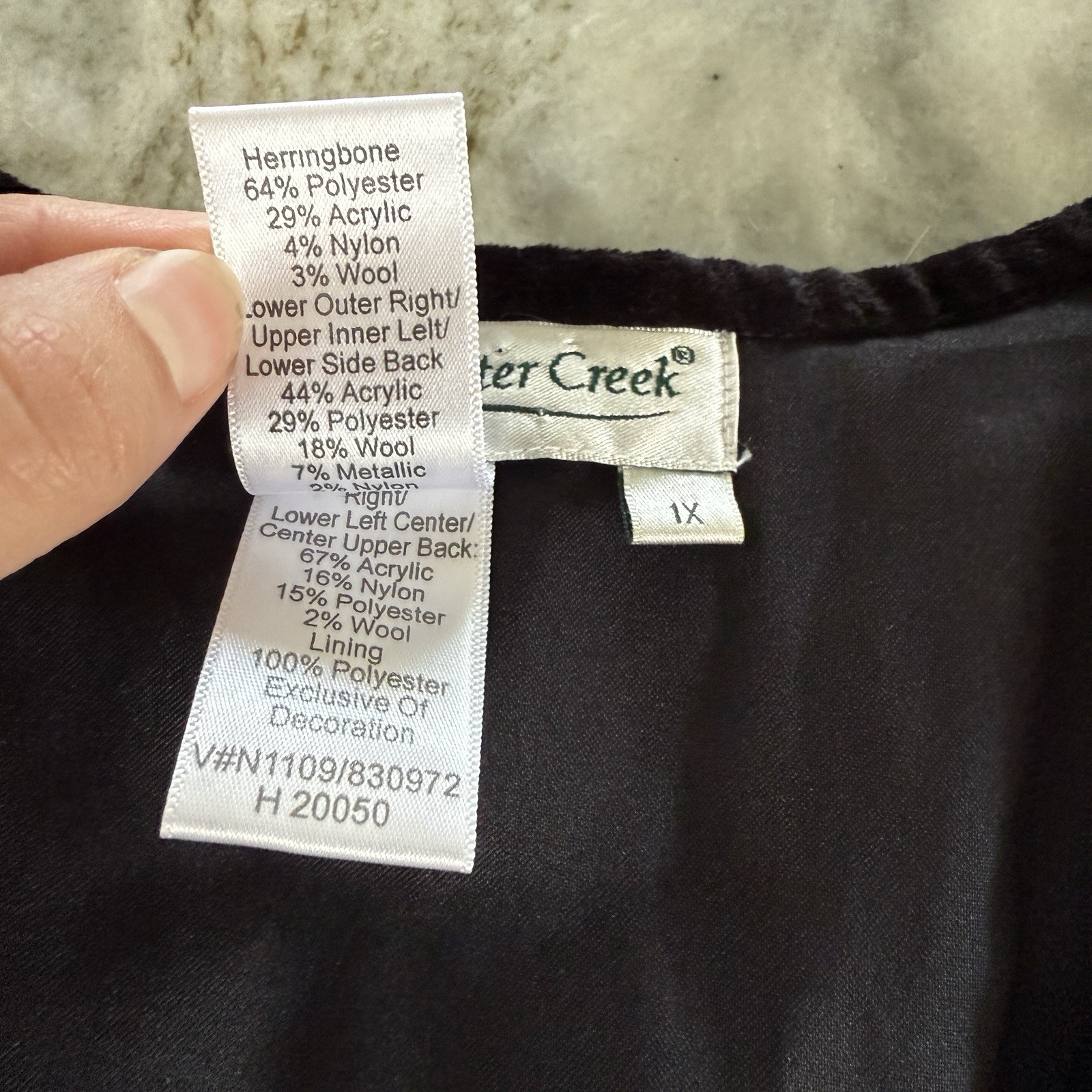 VTG Patchwork Knit Jacket 1X Gray Artisan Cozy He… - image 6